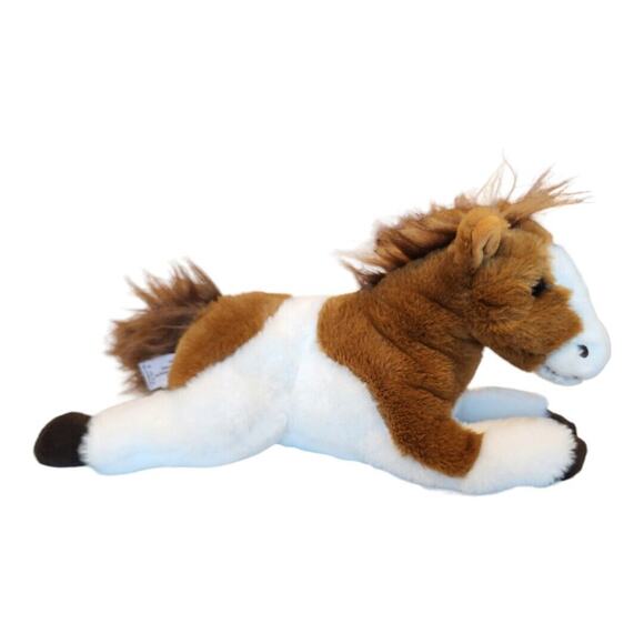 FAO Schwarz Other - FAO Schwarz Plush Pinto Horse Pony Stuffed Animal Toy 13" Soft Brown And White